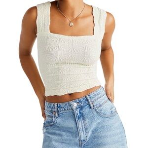 NWT Free People Love Letter Cami Tank, Size XS/Small, Ivory